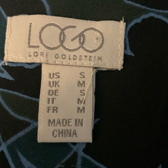 Logo By Lori Goldstein Green , Blue and Black Oversized Button Down Shirt - Picture 5 of 5